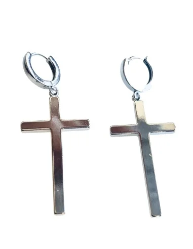 Γυναικεία σκουλαρίκια από ατσάλι σε σχήμα σταυρού Cross