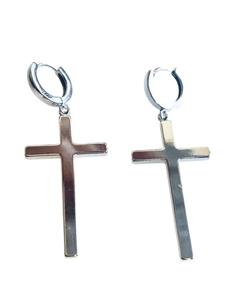 Γυναικεία σκουλαρίκια από ατσάλι σε σχήμα σταυρού Cross