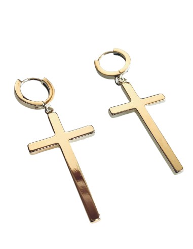 Γυναικεία σκουλαρίκια από ατσάλι σε σχήμα σταυρού Cross