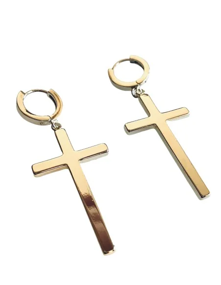Γυναικεία σκουλαρίκια από ατσάλι σε σχήμα σταυρού Cross
