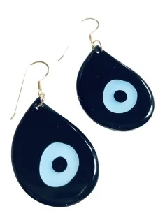 Κόσμημα σκουλαρίκια σε σχήμα σταγόνα με glitter λεπτομέρειες σε 6 αποχρώσεις και γάντζους από ασήμι 925 επιχρυσωμένο The eye