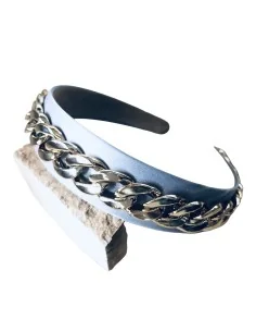 Γυναικεία σατέν στέκα με χρυσή αλυσίδα 2