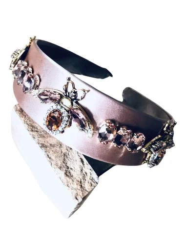 Γυναικεία ροζ στέκα με κρυστάλλινα στοιχεία