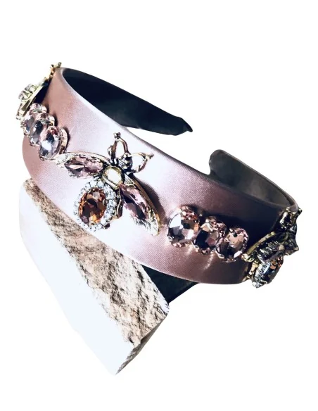 Γυναικεία ροζ στέκα με κρυστάλλινα στοιχεία