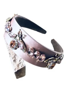 Γυναικεία ροζ στέκα με κρυστάλλινα στοιχεία 2