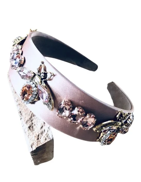 Γυναικεία ροζ στέκα με κρυστάλλινα στοιχεία