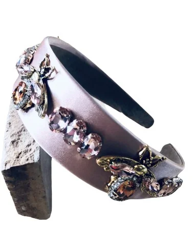 Γυναικεία ροζ στέκα με κρυστάλλινα στοιχεία