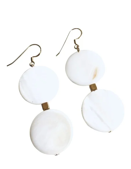 Κόσμημα σκουλαρίκια από φίλντισι σε σχήμα δίσκου με επίχρυσες λεπτομέρειες και γάντζους από ασήμι 925 επιχρυσωμένο Purity