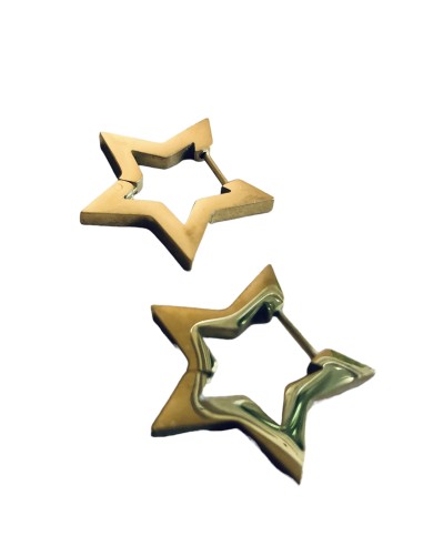 Σκουλαρίκια από ανοξείδωτο χειρουργικό ατσάλι σε σχέδιο αστέρι στην απόχρωση του χρυσού και του ασημί Star