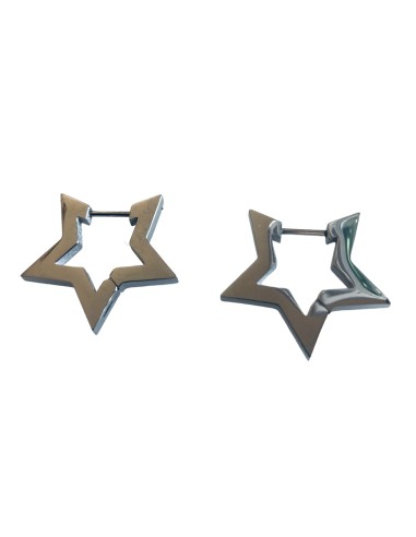 Σκουλαρίκια από ανοξείδωτο χειρουργικό ατσάλι σε σχέδιο αστέρι στην απόχρωση του χρυσού και του ασημί Star