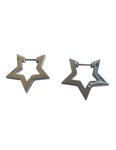 Σκουλαρίκια από ανοξείδωτο χειρουργικό ατσάλι σε σχέδιο αστέρι στην απόχρωση του χρυσού και του ασημί Star