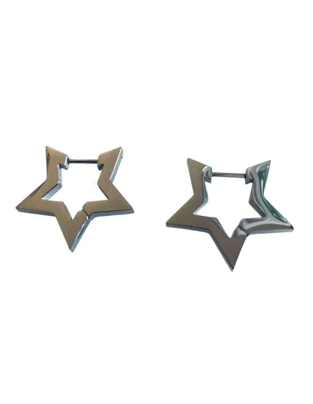 Σκουλαρίκια από ανοξείδωτο χειρουργικό ατσάλι σε σχέδιο αστέρι στην απόχρωση του χρυσού και του ασημί Star Σκουλαρίκια από ανοξείδωτο χειρουργικό ατσάλι σε σχέδιο αστέρι στην απόχρωση του χρυσού και του ασημί Star