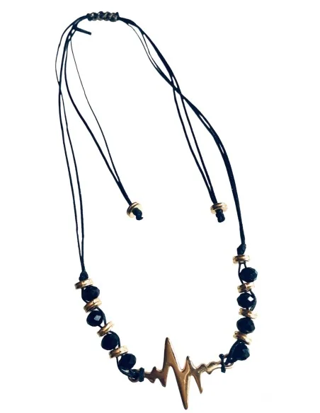 Χειροποίητο κολιέ με κρύσταλλα και ημιπολύτιμες πέτρες Αιματίτη Heart rate