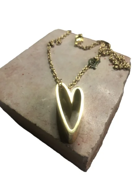 Χειροποίητο κολιέ καρδιά από ατσάλι In love