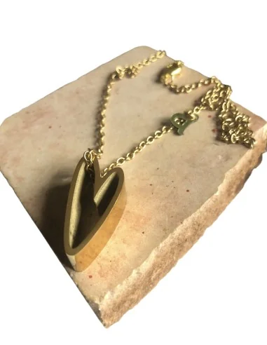 Χειροποίητο κολιέ καρδιά από ατσάλι In love