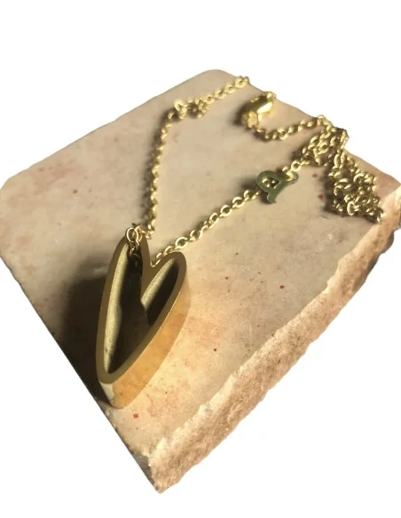 Χειροποίητο κολιέ καρδιά από ατσάλι In love