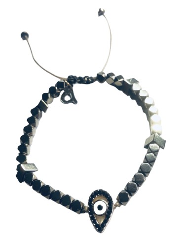 Χειροποίητο βραχιόλι μάτι με πέτρες αιματίτη Thekla