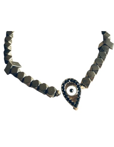 Χειροποίητο βραχιόλι μάτι με πέτρες αιματίτη Thekla