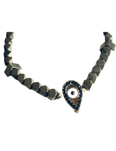 Χειροποίητο βραχιόλι μάτι με πέτρες αιματίτη Thekla