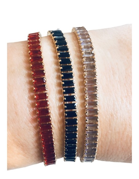 Βραχιόλι ορθογώνια κρύσταλλα Τσεχίας σε τρεις διαφορετικές αποχρώσεις Jilda