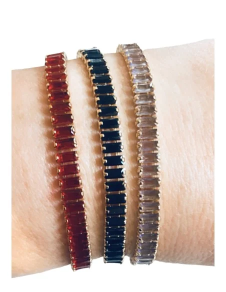 Βραχιόλι ορθογώνια κρύσταλλα Τσεχίας σε τρεις διαφορετικές αποχρώσεις Jilda