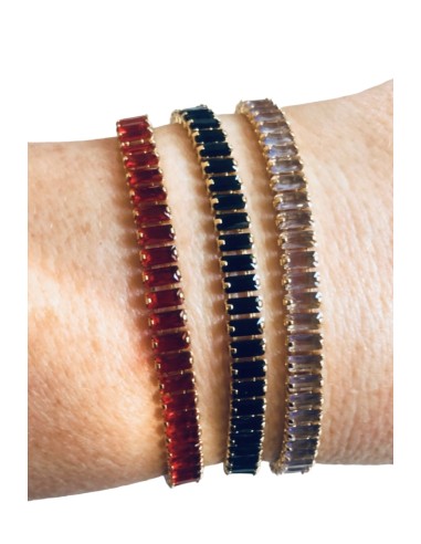 Βραχιόλι ορθογώνια κρύσταλλα Τσεχίας σε τρεις...