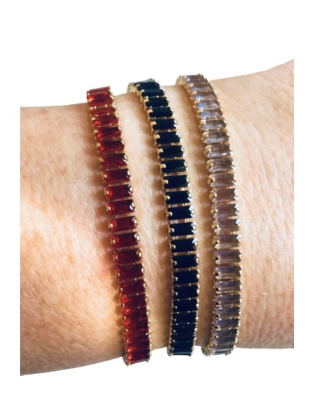 Βραχιόλι ορθογώνια κρύσταλλα Τσεχίας σε τρεις διαφορετικές αποχρώσεις Jilda