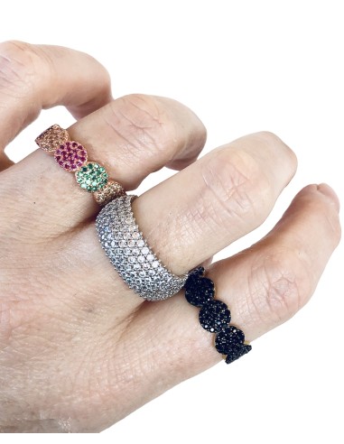 Γυναικείο πομπέ δαχτυλίδι από ασήμι 925 και λευκά ζιργκόν Aster