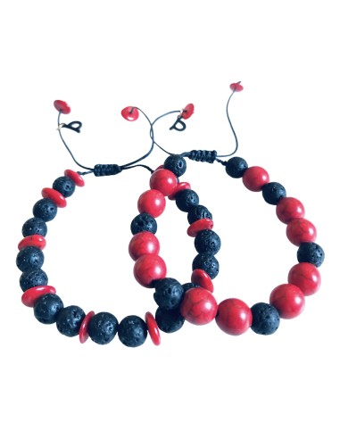 Σετ 2 βραχιόλια πέτρες Αχάτη και Κοράλι