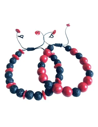 Σετ 2 βραχιόλια πέτρες Αχάτη και Κοράλι