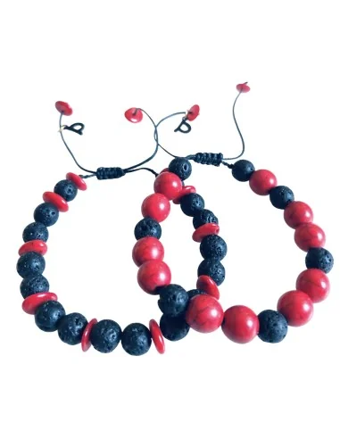 Σετ βραχιόλια από Αχάτη και Κοράλι