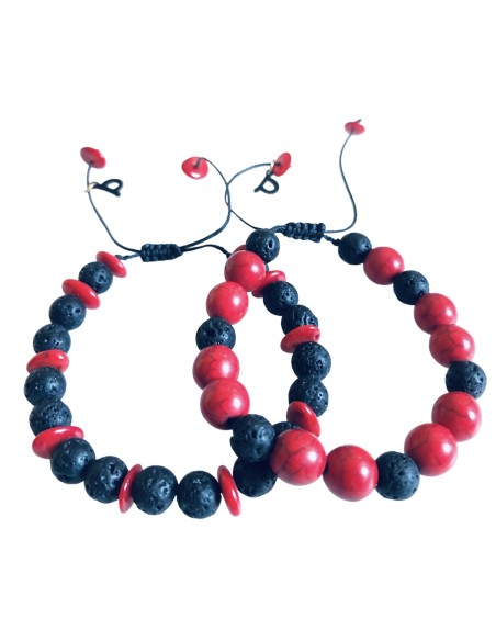 Σετ βραχιόλια από Αχάτη και Κοράλι