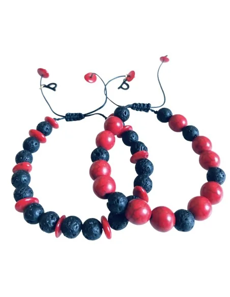 Σετ βραχιόλια από Αχάτη και Κοράλι