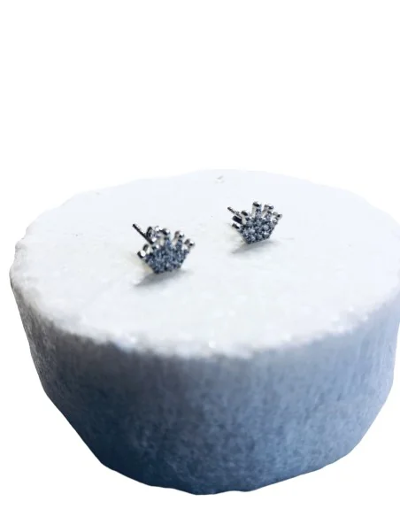 Σκουλαρίκια από ασήμι 925 και ζιργκόν The Crown