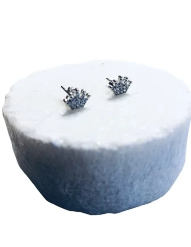 Σκουλαρίκια από ασήμι 925 και ζιργκόν The Crown