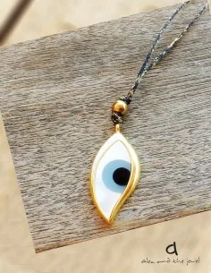 Χειροποίητο γυναικείο κόσμημα κολιέ με κρεμαστό μάτι Eyes 2