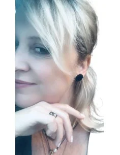 Σκουλαρίκια σε σχήμα κύκλου μαύρο από ατσάλι Kyklos 2