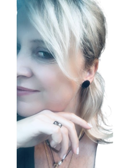 Σκουλαρίκια σε σχήμα κύκλου μαύρο από ατσάλι Kyklos