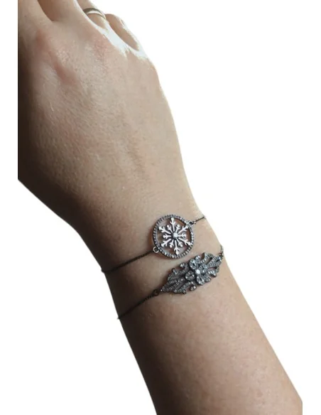 Χειροποίητο βραχιόλι με περίτεχνο σχέδιο σε gun metal Palace