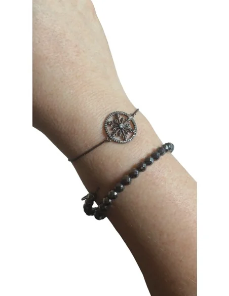 Χειροποίητο βραχιόλι με στοιχείο χιονονιφάδα σε gun metal Χιονονιφάδα Χειροποίητο βραχιόλι με στοιχείο χιονονιφάδα σε gun metal Χιονονιφάδα