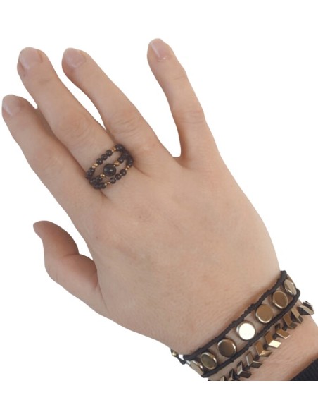 Δαχτυλίδι με πέτρες Όνυχα και αιματίτη Onar