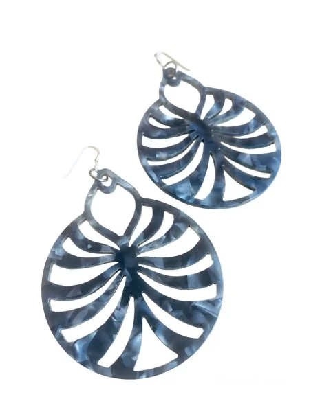 Χειροποίητα statement σκουλαρίκια σε γκρι Salomi