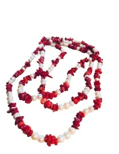 Χειροποίητο κολιέ με ημιπολύτιμες πέτρες Rosa