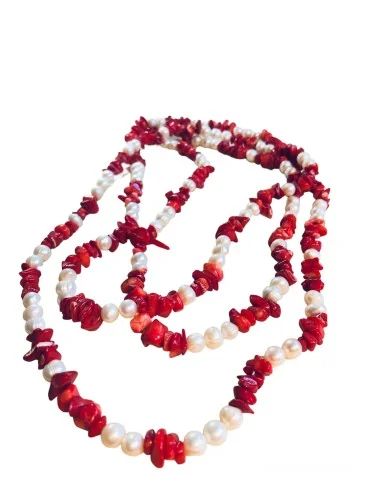 Χειροποίητο κολιέ με ημιπολύτιμες πέτρες Rosa