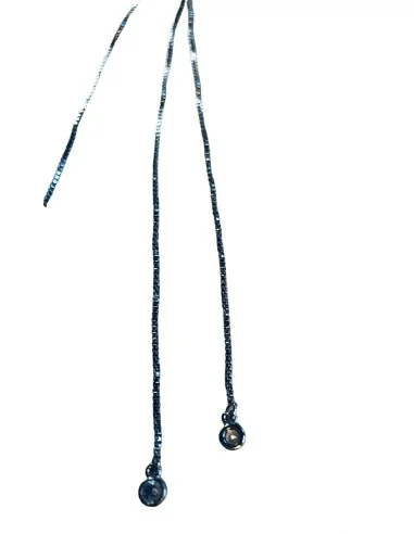 Χειροποίητο κολιέ με χάντρες σε λευκή και ανθρακί πέρλα σε αλυσίδα Planets