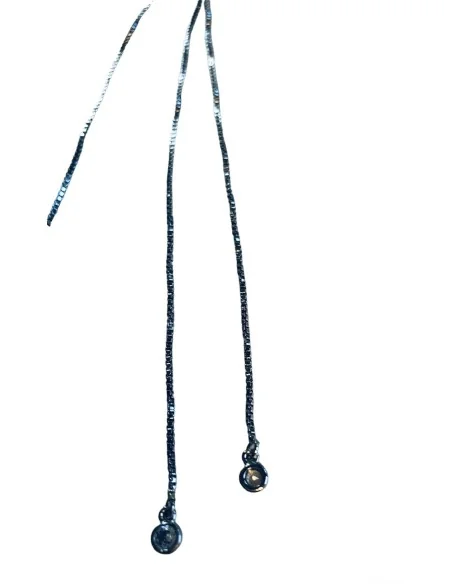 Χειροποίητο κολιέ με χάντρες σε λευκή και ανθρακί πέρλα σε αλυσίδα Planets