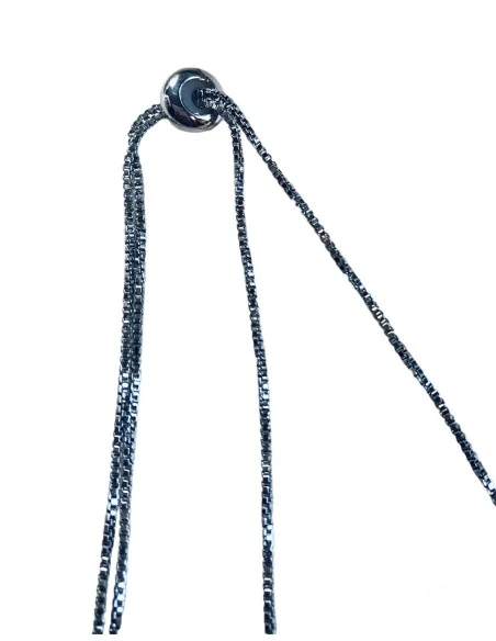 Χειροποίητο κολιέ με χάντρες σε λευκή και ανθρακί πέρλα σε αλυσίδα Planets