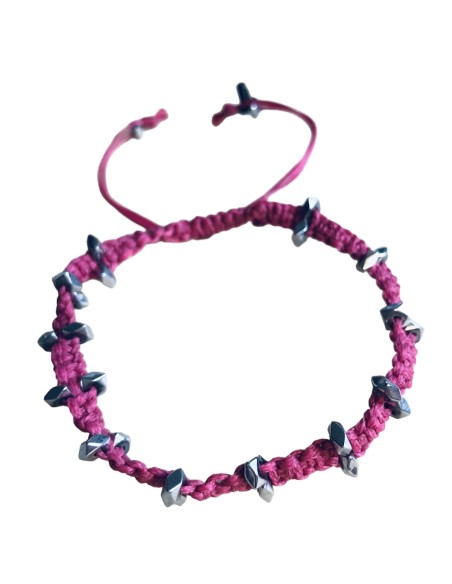 Χειροποίητο μακραμέ βραχιόλι με ημιπολύτιμες πέτρες Αιματίτη Jordan