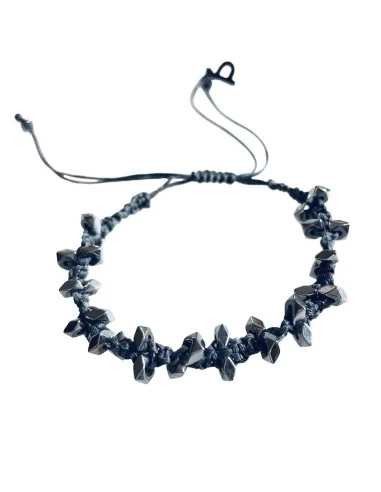 Χειροποίητο μακραμέ βραχιόλι με ημιπολύτιμες πέτρες Αιματίτη Jordan