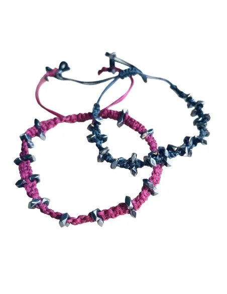 Χειροποίητο μακραμέ βραχιόλι με ημιπολύτιμες πέτρες Αιματίτη Jordan